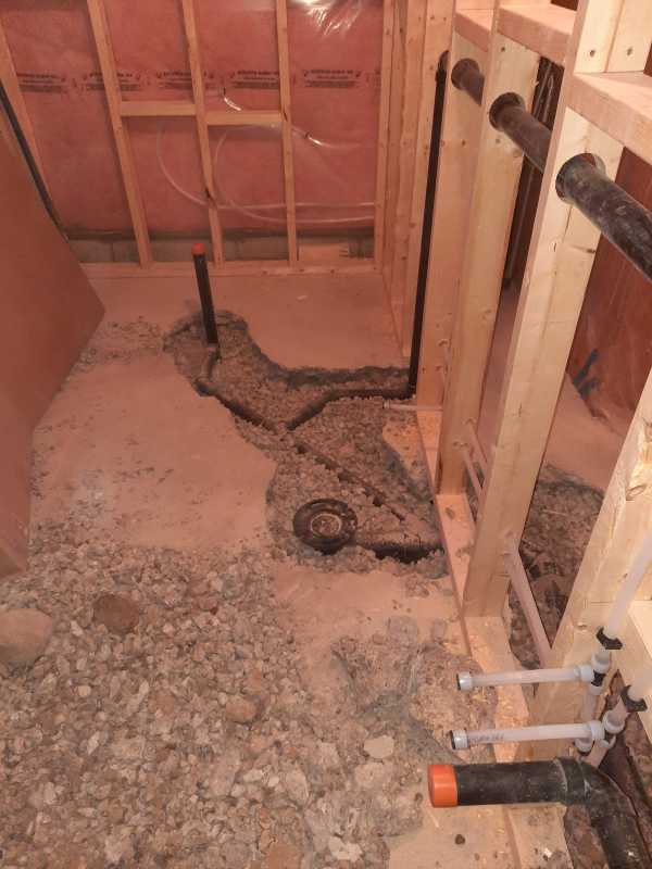 Basement drain and vent installation by JCC Plumbing